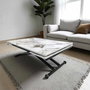 Hanah Home Yan Mesa de Comedor Extensible Mármol Blanco y Negro